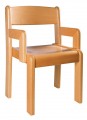Židle TIM s područkami - přírodní | výška 18 cm, výška 22 cm, výška 26 cm, výška 30 cm, výška 34 cm