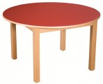 Kulatý stůl průměr 100 cm, volitelná barva dekoru desky, | výška 40 cm, výška 46 cm, výška 52 cm, výška 58 cm, výška 64 cm, výška 70 cm, výška 76 cm