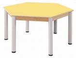 Stůl šestiúhelník 120 cm / výškově stavitelné nohy 52 - 70 cm