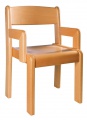 Židle s područkami - mořený sedák a opěrák | výška 18 cm, výška 22 cm, výška 26 cm, výška 30 cm, výška 34 cm