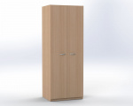 Šatní skříň s dveřmi, 1 fixní police, hl. 60 cm